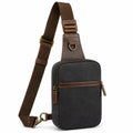 Borsa a tracolla 17 x 7 x 30 cm in similpelle nera e marrone per uso quotidiano stile compatto