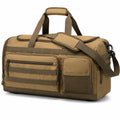Borsa da viaggio 50 x 25 x 30 cm in poliestere marrone con tasche multiple e tracolla regolabile