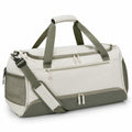 Borsone da viaggio 50 cm in tessuto beige e verde con tracolla regolabile