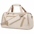 Borsone sportivo 50 x 25 x 28 cm in tessuto sintetico beige con tracolla regolabile