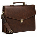 Borsa portadocumenti 40 x 12 x 30 cm in similpelle marrone con tracolla regolabile stile classico