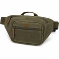 Marsupio 30 x 16 x 8 cm in tessuto verde oliva con tasche multiple per tempo libero