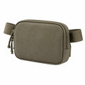 Marsupio 20 x 14 x 6 cm in tessuto verde oliva con doppia zip per uso quotidiano