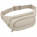 Marsupio 32 x 8 x 16 cm in tessuto beige con tasche zip stile urbano