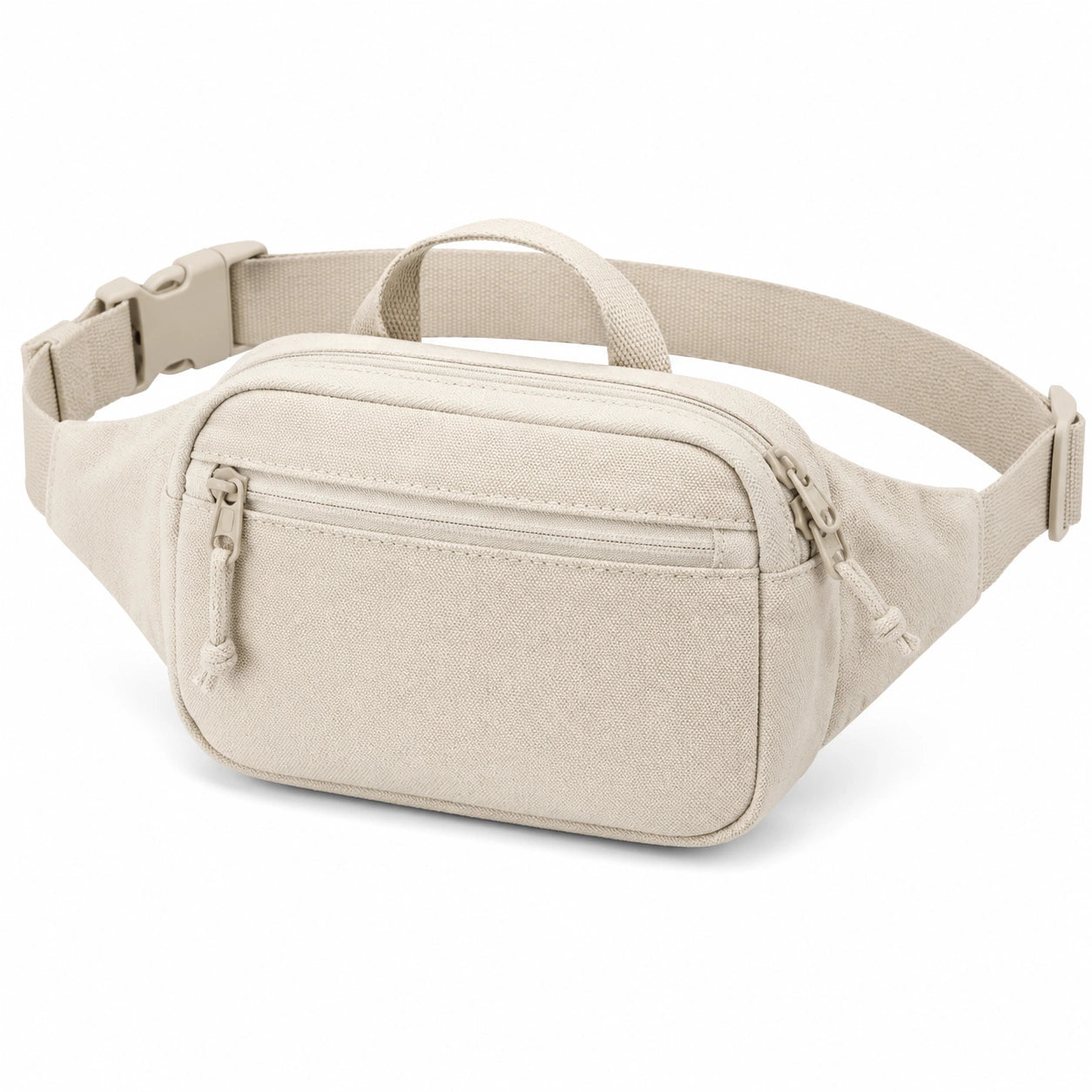 Marsupio 28 x 8 x 15 cm in tessuto beige con cintura regolabile per uso quotidiano