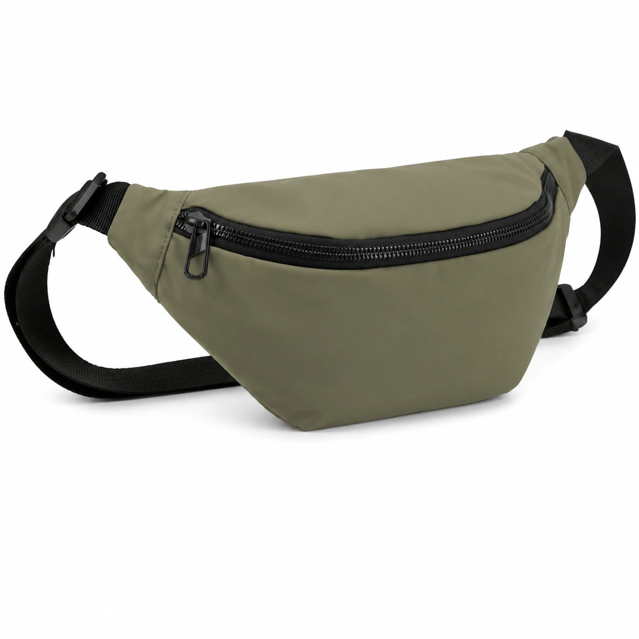 Marsupio 30 x 15 x 8 cm in tessuto sintetico verde oliva con cintura regolabile stile casual