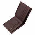 Portafoglio da uomo 19 x 10 x 2 cm in pelle sintetica marrone con portacarte e cerniera