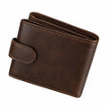 Portafoglio da uomo 12 x 10 x 2 cm in similpelle marrone - pieghevole con linguetta