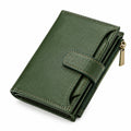 Portafoglio donna 19 x 10 x 3 cm in similpelle verde con chiusura a linguetta e zip