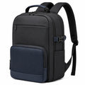 Zaino per laptop 32 x 18 x 48 cm in poliestere nero/blu con scomparti e spallacci imbottiti